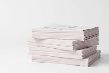 Stack of marked ballots against white background , studio shot, simple