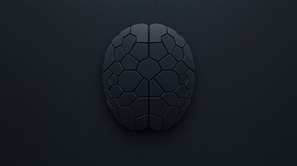 Fototapeta premium A sleek, modern design resembling a brain, featuring hexagonal patterns and a dark backdrop, emphasizing technology and innovation.