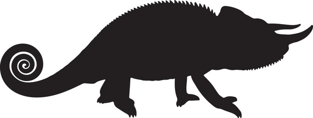 Jackson’s Chameleon Silhouette on Branch