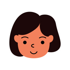 cartoon illustration of happy girl face