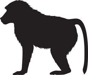 Olive Baboon Silhouette