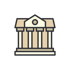 Castle palace colored icons, minimalist vector illustration ,simple transparent graphic element .Isolated on white background