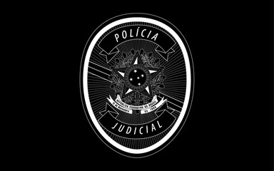 Brasão da Policia do Brasil. Policia Judicial em vetor editável para concurso publico da policia brasileira 