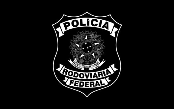 Bras&atilde;o da Policia do Brasil. Policia Rodoviaria Federal PRF em vetor edit&aacute;vel para concurso publico da policia brasileira 