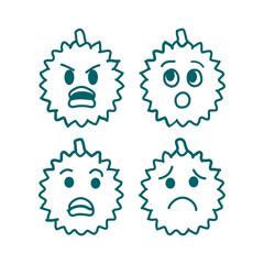 Attractive Hand Drawn Doodle Durian Fruits Character Vector Illustration	
