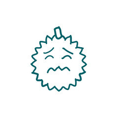 Attractive Hand Drawn Doodle Durian Fruits Character Vector Illustration	
