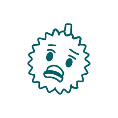 Attractive Hand Drawn Doodle Durian Fruits Character Vector Illustration	
