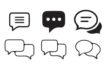 Set of comment speech bubble on white background. Chat message speech bubble icon seet.. victor illustration eps 10.
