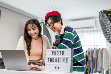 Behind the scenes of film crew collaborate on set under director's guidance. 