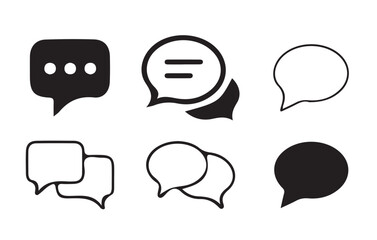 Set of comment speech bubble on white background. Chat message speech bubble icon seet.. victor illustration eps 10.
