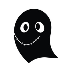 Ghost Head with Stitched Mouth and One Missing Eye