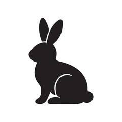 black rabbit isolated on white