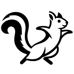 Silhouette of a dancing squirrel