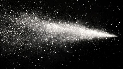 Obraz premium Abstract White Spray on Black Background: A Cosmic Dust Trail