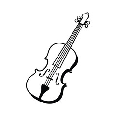 Obraz premium Haunted Violin Playing Itself Silhouette