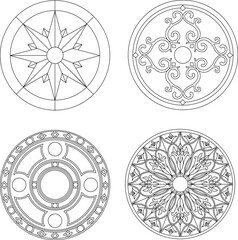 silhouette design vector illustration sketch decoration rosette icon background pattern art ornament classic vintage modern abstract 