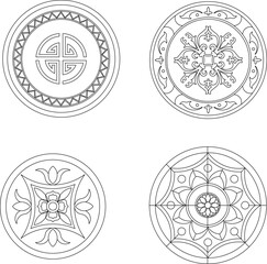 silhouette design vector illustration sketch decoration rosette mandala icon background pattern art ornament classic vintage modern abstract 