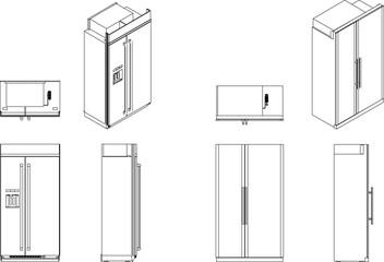 silhouette design vector illustration sketch image Refrigeration for food storage