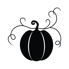 Pumpkin with Vine Arms Silhouette