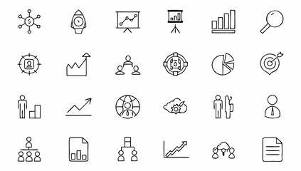 set of web icons in line style eps 