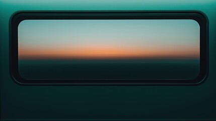 Fototapeta premium A minimalistic view through a window, showcasing a serene horizon with soft hues of dusk colors blending into a calm atmosphere.