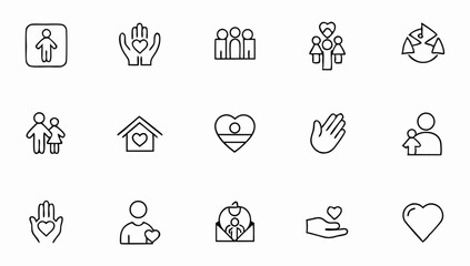 set of web icons in line style eps 