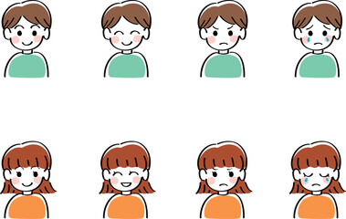 色々な表情の男の子と女の子②