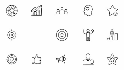 Fototapeta premium core value set of web icons in line style core va.eps