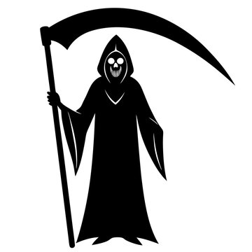 recommend clip art: Grim reaper with scythe silhouette vector