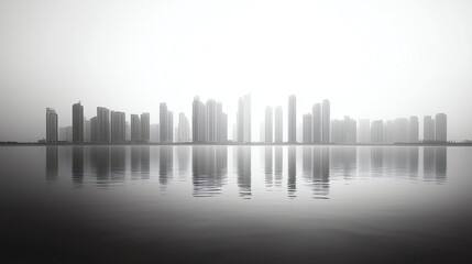 Fototapeta premium Sleek Urban Minimalism: Dubai Marina Skyline Photo