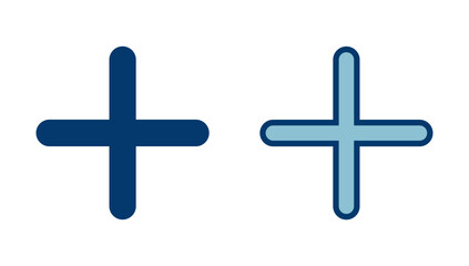 Obraz premium Plus Icon vector isolated on white background. Add plus icon. Addition sign. Medical Plus icon