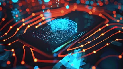 Fototapeta premium Smartphone connected via wireless signals stock photo --ar 16:9 --raw --v 6 Job ID: 91e08934-5ab9-4a71-a28f-f43374f8e488