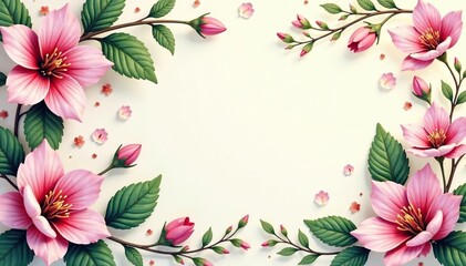 Obraz premium Intricate floral design with delicate leaves and blossoms , decoration, intricate, botanical