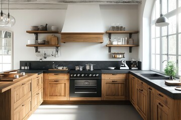 Rustic, Modern Kitchen Interior