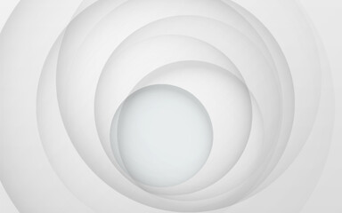 Fototapeta premium White gradient background. Abstract circle papercut smooth color composition. modern trendy design. Vector Illustration