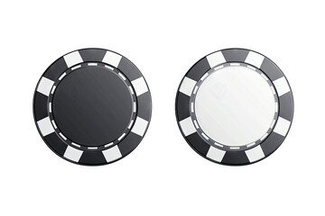 Naklejka premium two poker chips one black and one white designed with a circular shape and edge markings commonly used in gambling and card games