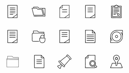 document set of web icons in line style  documents.eps