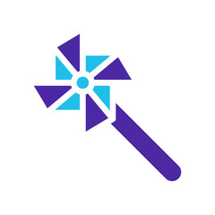 Windmill Vector Design with Blue and Purple Colors