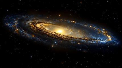 Stunning Spiral Galaxy in Deep Space, A stunning spiral galaxy with bright core and swirling arms in deep space