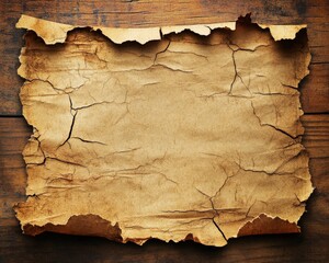 A crisp, white piece of paper rests gently on a rustic wooden surface, showcasing the natural grain and texture of the wood, creating a warm and inviting atmosphere.