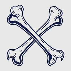 Fototapeta premium Crossed Bones Tee: Skull, Danger, Pirate, and Warning Symbol