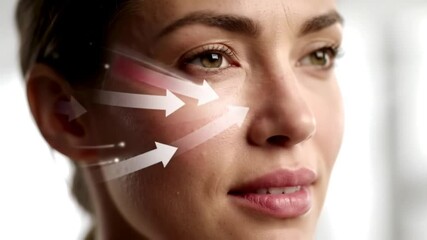 Anti-Aging Treatment Woman Face Lift Arrows

