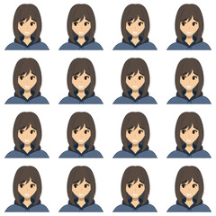 a young woman with her expression vector image
