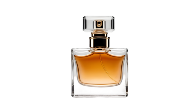 Discover the essence of luxury with our exquisite perfume bottle design on transparent background