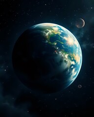 Fototapeta premium earth and moon