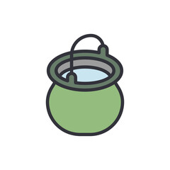 Cauldron colored icons, minimalist vector illustration ,simple transparent graphic element .Isolated on white background