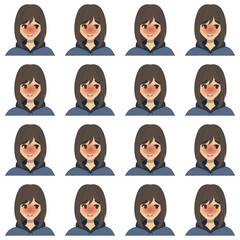 a young woman with her expression vector image
