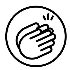 Clapping Hands Emoji Vector Line Icon Design