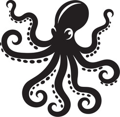 octopus silhouette vector icon