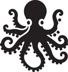 octopus silhouette vector icon